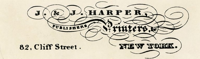 The logo and address for J. & J. Harper Publishers